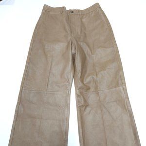 Ralph Lauren Beige 100% Lambskin Leather Pants Size 10 MSRP $1,298
